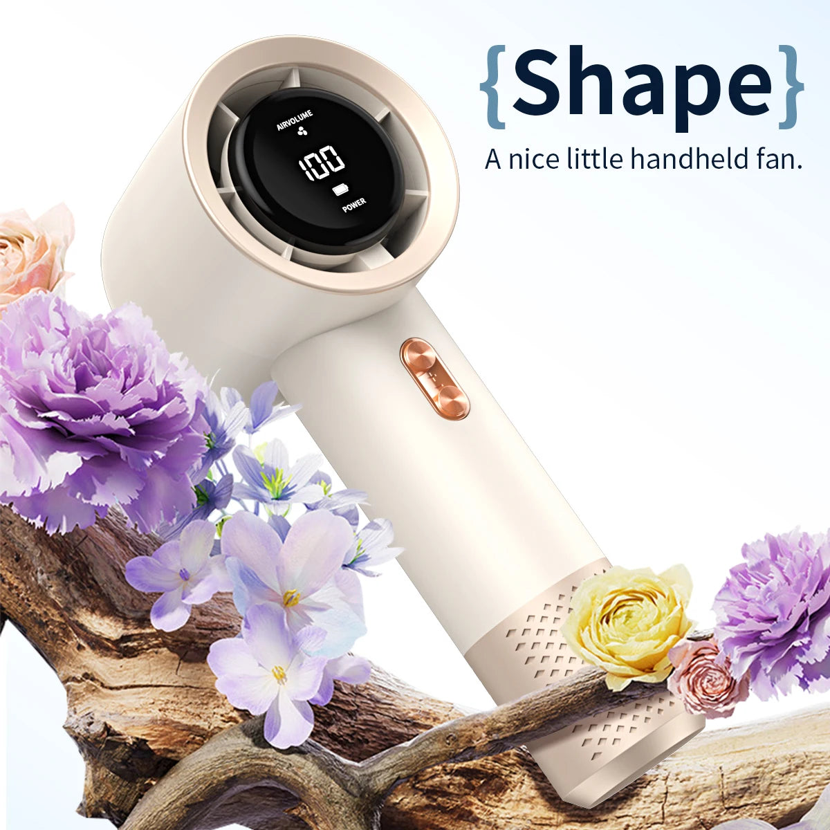 Handheld Mini Fan with Six Blades – USB Rechargeable