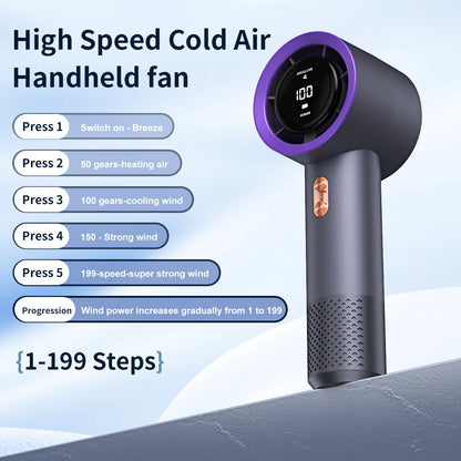 Handheld Mini Fan with Six Blades – USB Rechargeable